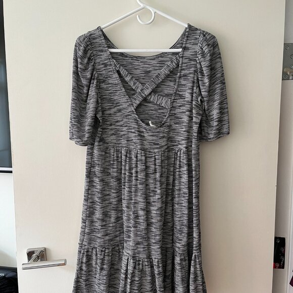 Daily Practice by Anthropologie Flounced Mini Dress in Black and White - Picture 5 of 6